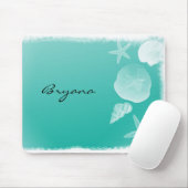 シーフオムティール(緑がかった色)ビーチ海シーシェルマウスパッド マウスパッド (マウス)