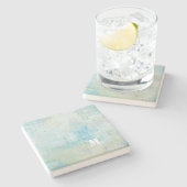 シーフオムビーチ海パターンストーンコースター ストーンコースター (横)