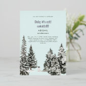 シーフオムペンキンベビーそれが冷たいアウトサイドシルバー 箔招待状 (立ち正面)
