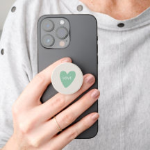シーフオムミントグリーンラブハートPopSocket