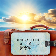 シーフオム水彩ビーチ模様ラゲージタグ