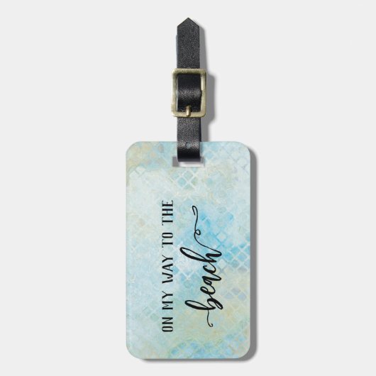 シーフオム水彩ビーチ模様ラゲージタグ ラゲッジタグ (正面縦)