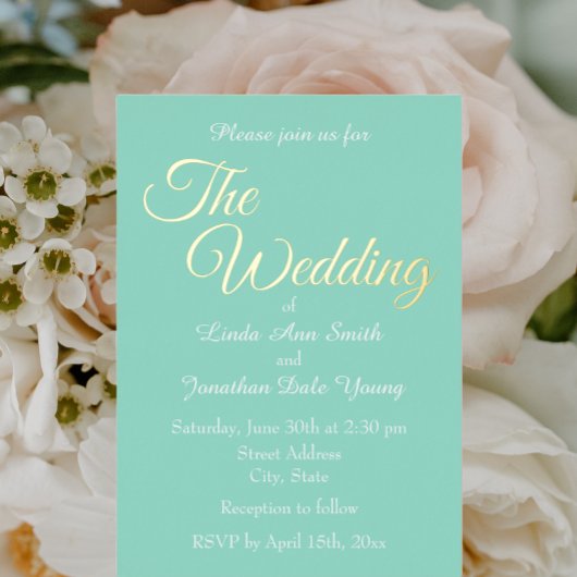 シーフシンプルアスタイル結婚ズ 箔招待状