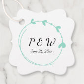 シーフシンプルアハートリースモノグラム結婚ズ フェイバータグ (正面)