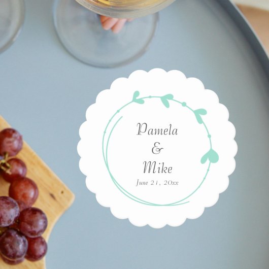 シーフシンプルォームハート結婚リース ペーパーコースター