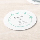 シーフシンプルォームハート結婚リース ペーパーコースター (アングル)