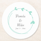 シーフシンプルォームハート結婚リース ペーパーコースター (正面)