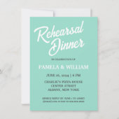 シーフシンプルオムスタイル結婚のリハーサルディナー 招待状 (正面)