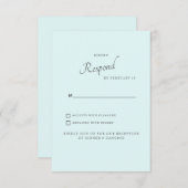 シーフシンプルオム結婚式RSVP 招待状 (正面/裏面)