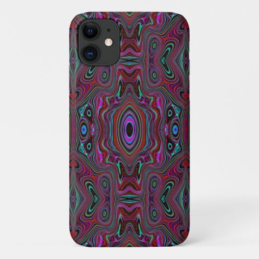 シーフトリップ（幻覚体験）のようなォームグリーンおよびマゼンタ抽象芸術パターン Case-Mate iPhoneケース (裏面)