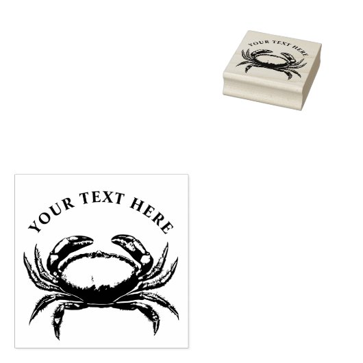 シーフパーソナライズされたィードカニ ラバースタンプ (押印)