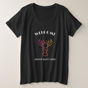 シーフモダンィードウェルカムクロウフィッシュロブスター名 プラスサイズTシャツ