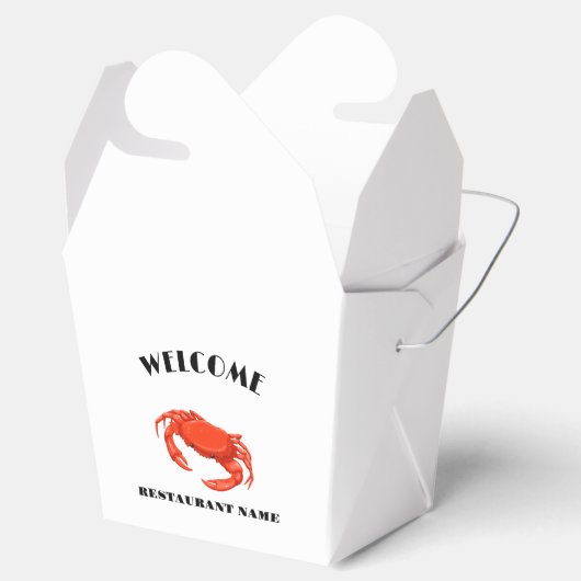 シーフモダンィードウェルカムレッドカニカスタムパーソナライズド フェイバーボックス (オープン)