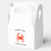 シーフモダンィードウェルカムレッドカニカスタムパーソナライズド フェイバーボックス (オープン)