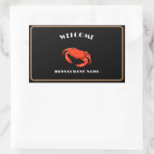 シーフモダンィードウェルカムレッドカニ名前をカスタムする 長方形シール (バッグ)