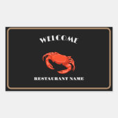 シーフモダンィードウェルカムレッドカニ名前をカスタムする 長方形シール (正面)
