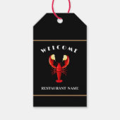 シーフモダンィードウェルカムロブスターライム名前をカスタムする ギフトタグ (正面)