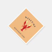 シーフモダンィードウェルカムロブスターライム名前をカスタムする スタンダードカクテルナプキン (角)