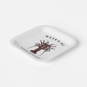 シーフモダンィードウェルカムロブスター刺身名前をカスタムする ペーパープレート (傾斜あり)