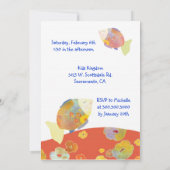 シーフラワーフィッシュ誕生日パーティーの下 招待状 (裏面)