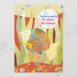 シーフラワーフィッシュ誕生日パーティーの下 招待状