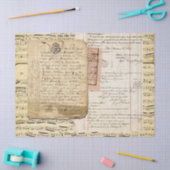 シーフランスのト音楽によるヴィンテージの手書き 薄葉紙 (クラフト)