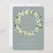 シーフロムグリーンスノーベリー+ユーカリブライダルシャワー 招待状 (正面)