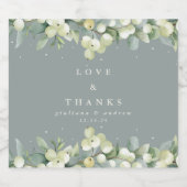 シーフロムグリーンスノーベリー+ユーカリプトゥスウィンターウェディング スパークリングワインラベル (シングルラベル)