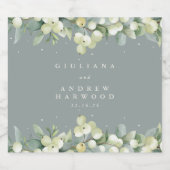 シーフロムグリーンスノーベリー+ユーカリプトゥスウィンターウェディング リキュールボトルラベル (シングルラベル)