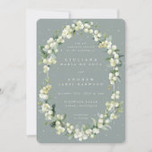 シーフロムグリーンスノーベリー+ユーカリプトゥスウィンターウェディング 招待状 (正面)