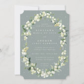 シーフロムグリーンスノーベリー+ユーカリプトゥスウィンターウェディング 招待状 (正面)