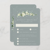 シーフロムグリーンスノーベリー+ユーカリプトゥス結婚ステム 出欠カード (正面/裏面)