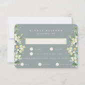 シーフロムグリーンスノーベリー+ユーカリ結婚ズザーズ 出欠カード (正面)