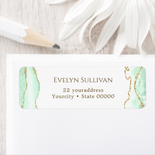 シーフロムグリーン瑪瑙差出人住所ラベル ラベル (インサイチュ)