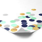 シーフロムブルーグリーン金ゴールドバースデーパーティーウェルカム ポスター (角)