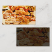 シーフードのカニ足のエビの食糧 名刺 (正面/裏面)