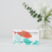 シーフードのケータリングのレストランのシェフの名刺 名刺 (スタンド正面)