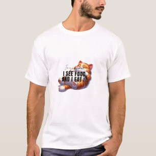「シーフードのダイエットだ。食べ物が見える、食べよ」 Tシャツ