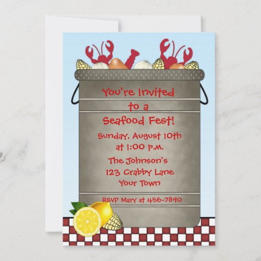 シーフードのパーティー 招待状 (正面)
