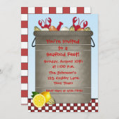 シーフードのパーティー 招待状 (正面/裏面)