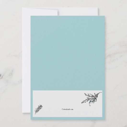 シーフードのペンとインクの招待状 招待状 (裏面)