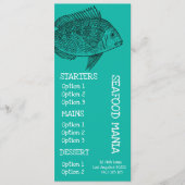 シーフードのレストランの魚の夕食メニュー メニュー (正面)