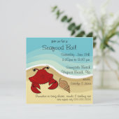 シーフードの沸騰ビーチのパーティの招待状 招待状 (スタンド正面)