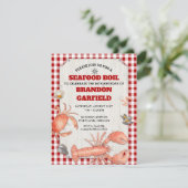 シーフードの沸騰赤いギンガムおよび木パーティー 招待状 (スタンド正面)