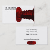 シーフードの赤の赤いロブスター尾名刺 名刺 (正面/裏面)