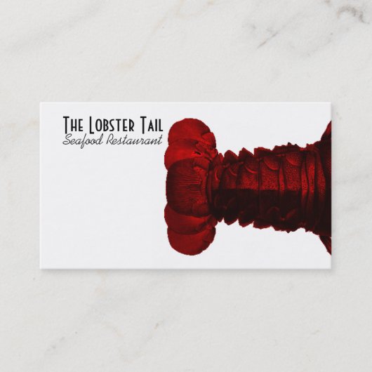 シーフードの赤の赤いロブスター尾名刺 名刺 (正面)