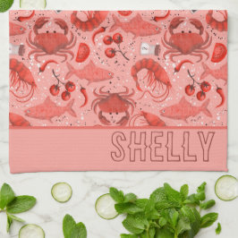 シーフードは壮観 キッチンタオル