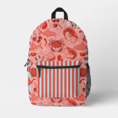 シーフードは壮観 プリントバックパック (正面)