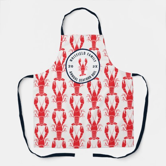 シーフードは毎年家族の料理を煮る夏のパーティー エプロン (正面)