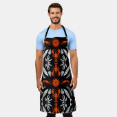 シーフードアートデコールプリント エプロン (着用した状態)